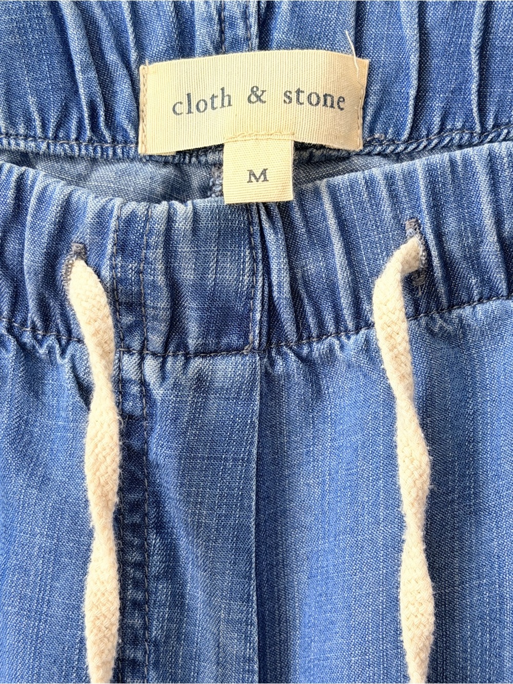 Cloth & Stone Light Blue Drawstring Chambray Pants - Picture 4 of 14